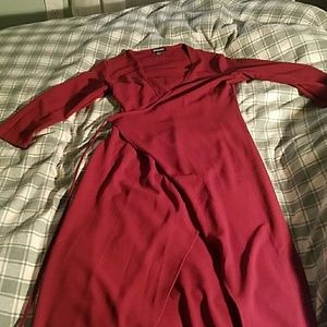 American Apparel Julliard Wrap Dress Cabarnet